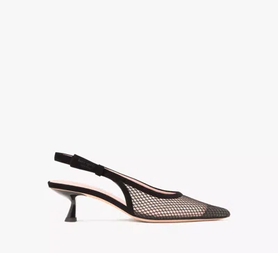KATE SPADE RILEY MESH SLINGBACK KITTEN HEEL PUMPS