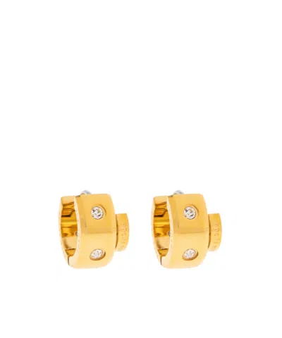 Kate Spade Crystal-embellished Hoops In Gold