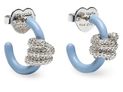 Kate Spade Ropes Knots Pave Knot Hoops In Green