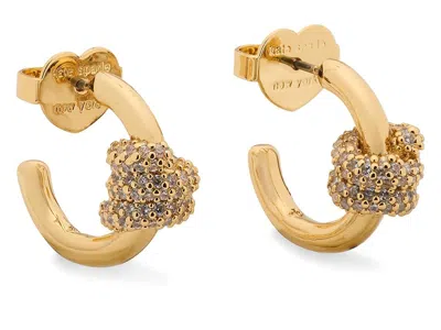Kate Spade Ropes Knots Pave Knot Hoops In Green
