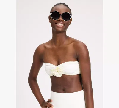 Kate Spade Rosette Bandeau Top In Cream
