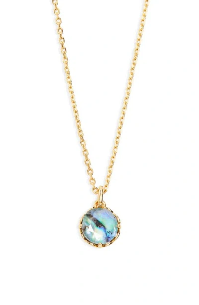 Kate Spade Round Crystal Pendant Necklace In Blue