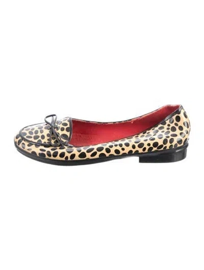 Pre-owned Kate Spade Rubber Animal Print Ballet Flats In Neutrals