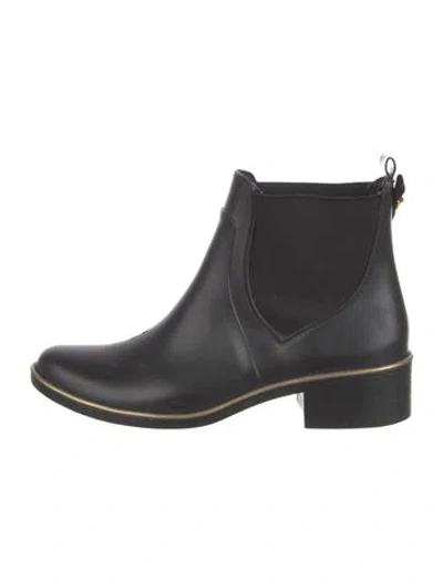 Pre-owned Kate Spade Rubber Bow Accents Rain Boots In Black