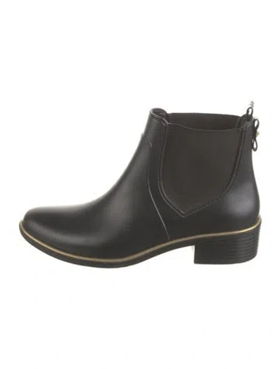 Pre-owned Kate Spade Rubber Chelsea Boots In Black/metallic