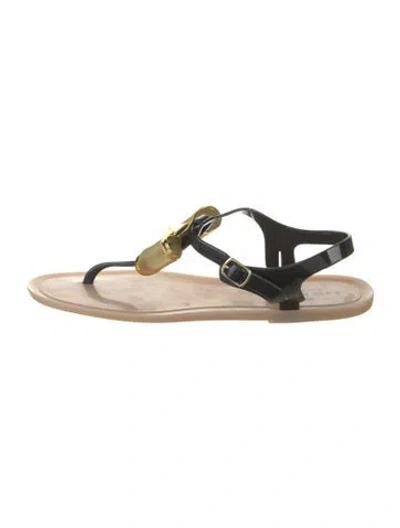 Pre-owned Kate Spade Rubber Colorblock Pattern T-strap Sandals