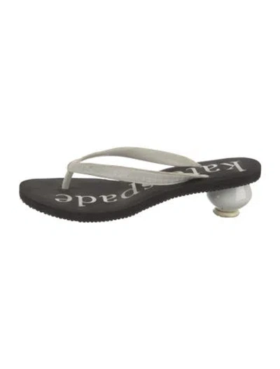Pre-owned Kate Spade Rubber Flip Flops In Black/white