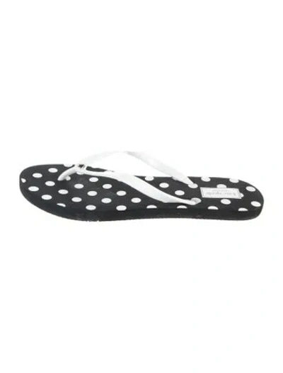 Pre-owned Kate Spade Rubber Polka Dot Print Flip Flops In Grey