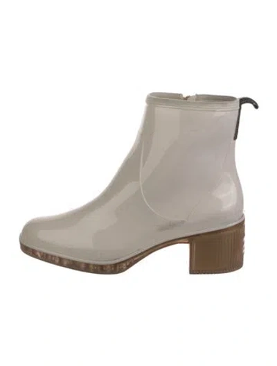 Pre-owned Kate Spade Rubber Rain Boots In Neutral