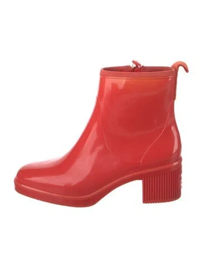 Pre-owned Kate Spade Rubber Rain Boots In Red