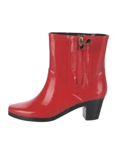 Pre-owned Kate Spade Rubber Rain Boots In Red