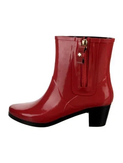 Pre-owned Kate Spade Rubber Rain Boots In Red