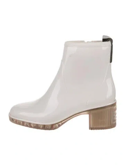 Pre-owned Kate Spade Rubber Rain Boots In White