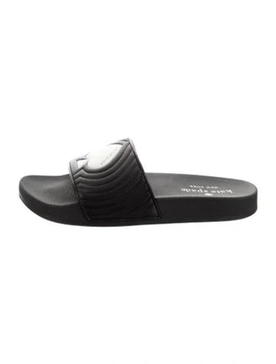 Pre-owned Kate Spade Rubber Slides In Black