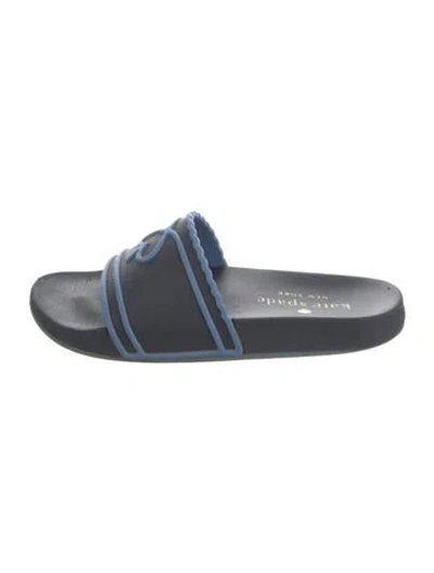 Pre-owned Kate Spade Rubber Slides In Blue