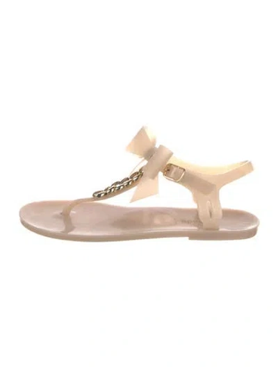 Pre-owned Kate Spade Rubber Slides In Neutral