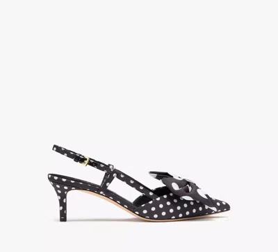 Kate Spade Rue Breezy Dot Slingback Pumps In Black/cream