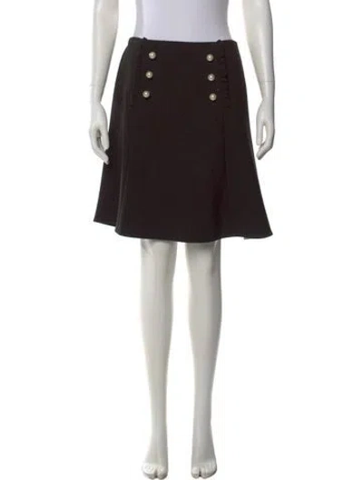 Pre-owned Kate Spade Ruffle Embellishment Knee-length Skirt In Black