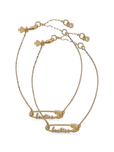 Kate Spade Safety-pin Besties Bracelets In Gold
