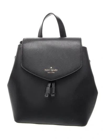 Pre-owned Kate Spade Saffiano Leather Backpack In Black