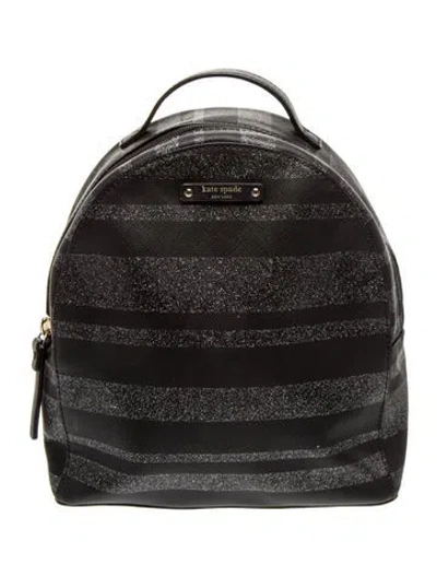 Pre-owned Kate Spade Saffiano Leather Backpack In Black
