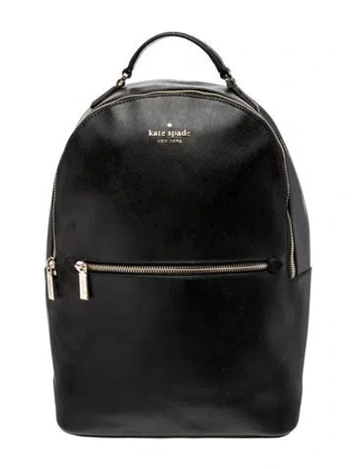 Pre-owned Kate Spade Saffiano Leather Backpack In Black
