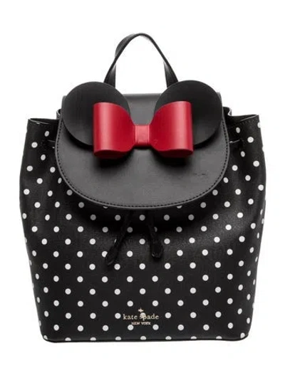 Pre-owned Kate Spade Saffiano Leather Backpack In Black