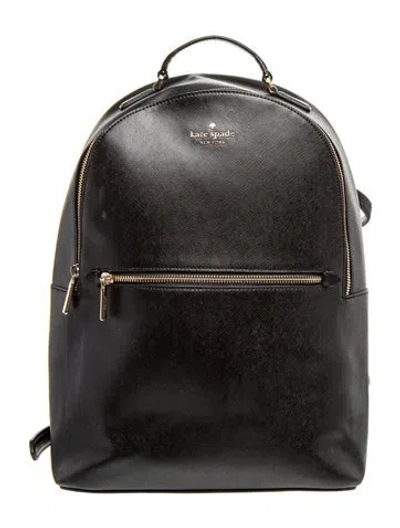 Pre-owned Kate Spade Saffiano Leather Backpack In Black