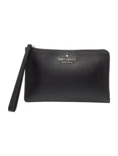 Pre-owned Kate Spade Saffiano Leather Clutch In Black