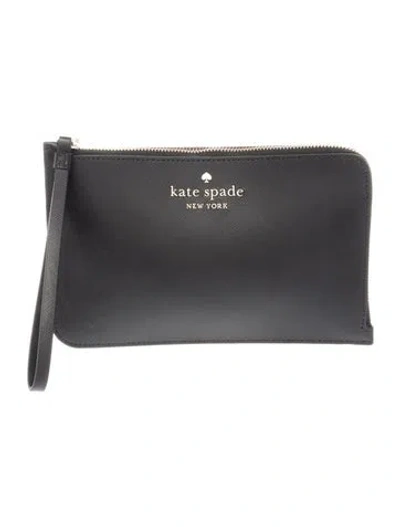 Pre-owned Kate Spade Saffiano Leather Clutch In Black
