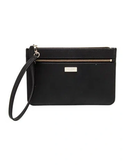 Pre-owned Kate Spade Saffiano Leather Clutch In Black