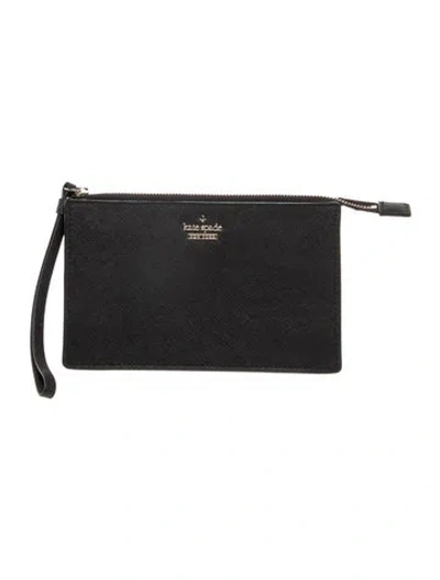 Pre-owned Kate Spade Saffiano Leather Clutch In Black