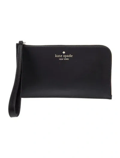 Pre-owned Kate Spade Saffiano Leather Clutch In Black