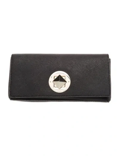 Pre-owned Kate Spade Saffiano Leather Clutch In Black