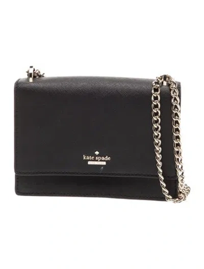 Pre-owned Kate Spade Saffiano Leather Clutch In Black