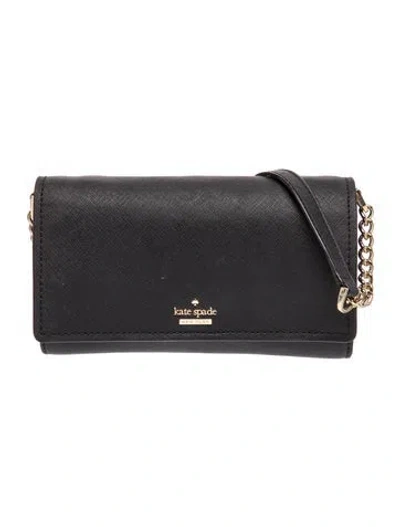 Pre-owned Kate Spade Saffiano Leather Clutch In Black