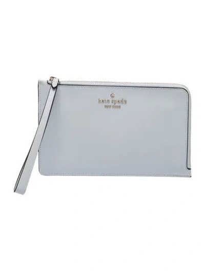 Pre-owned Kate Spade Saffiano Leather Clutch In Blue