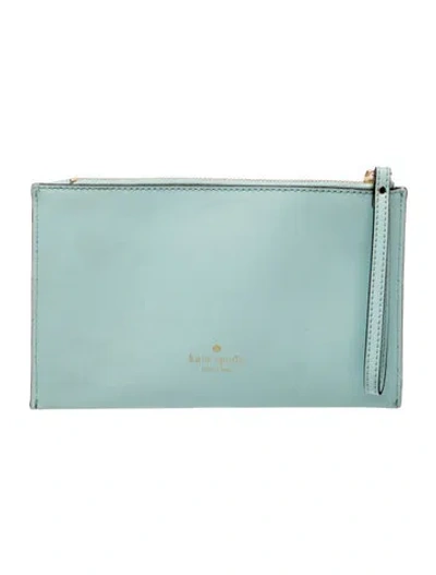 Pre-owned Kate Spade Saffiano Leather Clutch In Blue