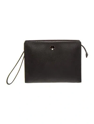 Pre-owned Kate Spade Saffiano Leather Clutch In Gray