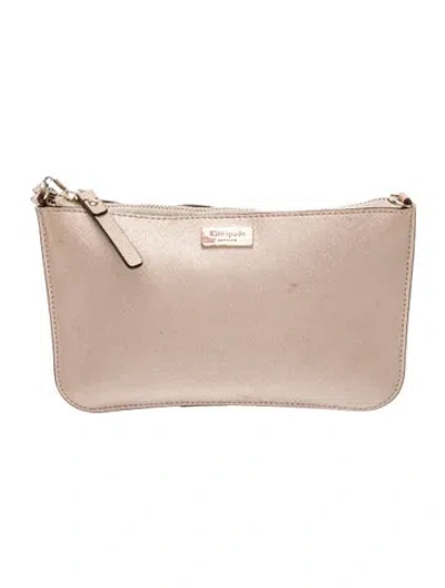 Pre-owned Kate Spade Saffiano Leather Clutch In Neutral