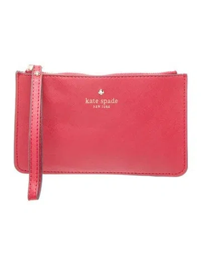 Pre-owned Kate Spade Saffiano Leather Clutch In Red