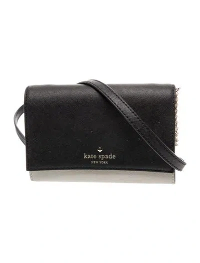 Pre-owned Kate Spade Saffiano Leather Crossbody Bag In Black
