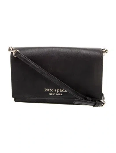Pre-owned Kate Spade Saffiano Leather Crossbody Bag In Black