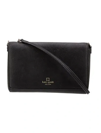 Pre-owned Kate Spade Saffiano Leather Crossbody Bag In Black