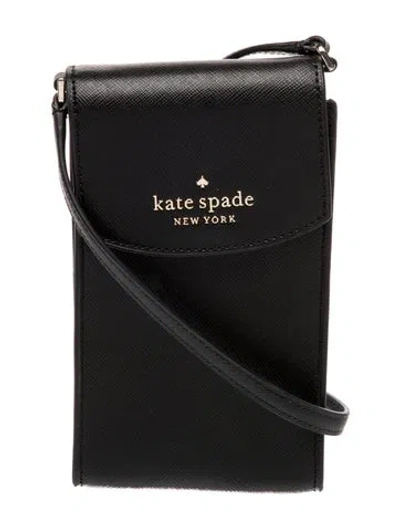 Pre-owned Kate Spade Saffiano Leather Crossbody Bag In Black