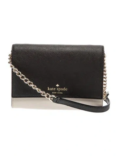 Pre-owned Kate Spade Saffiano Leather Crossbody Bag In Black