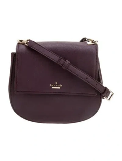 Pre-owned Kate Spade Saffiano Leather Crossbody Bag In Burgundy