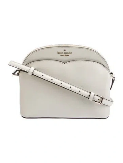 Pre-owned Kate Spade Saffiano Leather Crossbody Bag In White