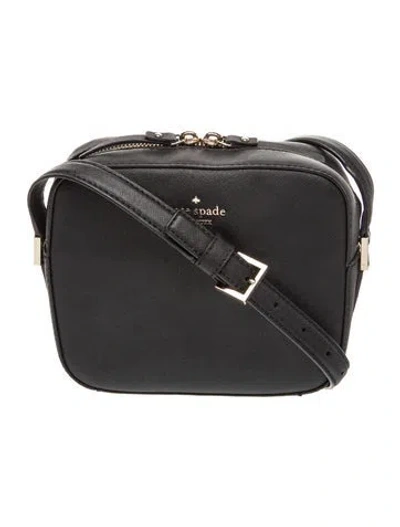 Pre-owned Kate Spade Saffiano Leather Messenger Bag In Black