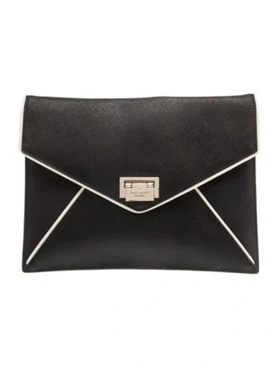 Pre-owned Kate Spade Saffiano Leather Portfolio In Black